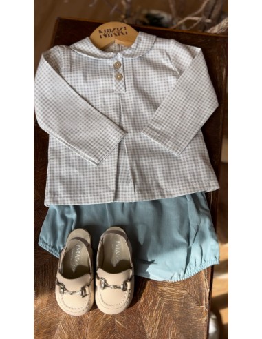 Coordinato camicia e short acqua marina