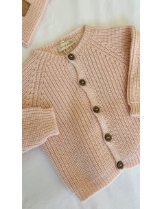 Cardigan lana rosa