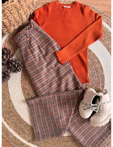 Pantalone in tweed arancio