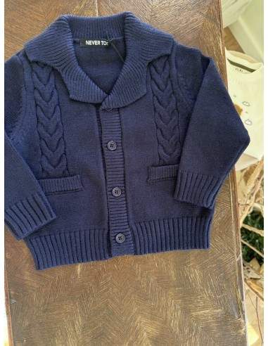 Cardigan blu doppio petto